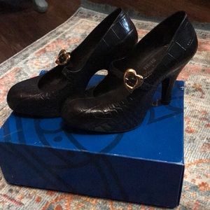 Black Heart Buckle Mary Janes